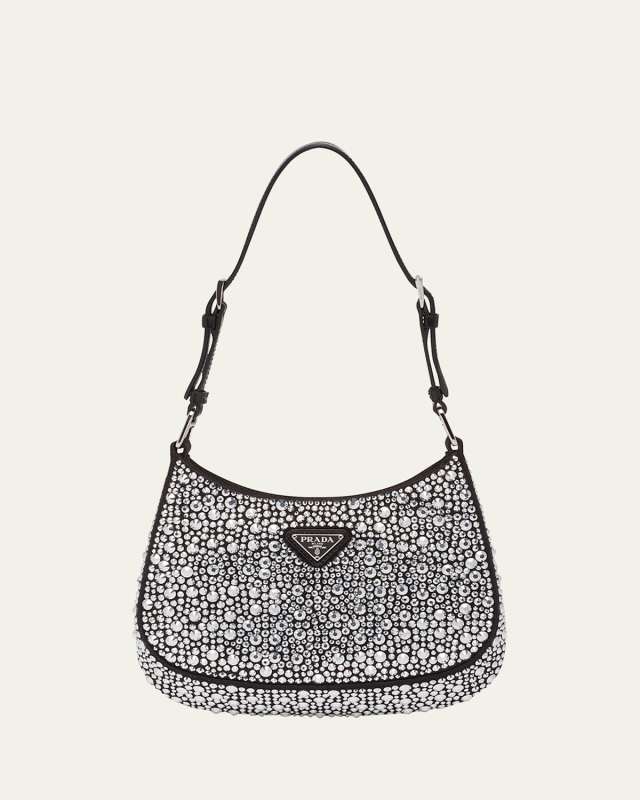 Cleo Crystal Logo Hobo Bag